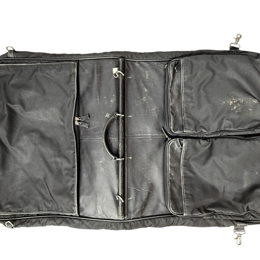 Vintage 1992 Coach Black Leather/ Canvas Garment Bag 5492 USA Made Travel Bag - Picture 10 of 16